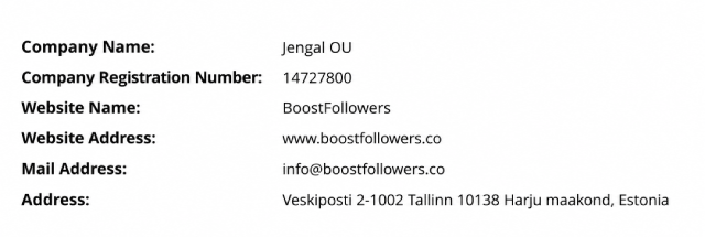 BoostFollowers Company Information